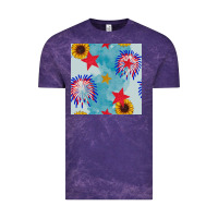 Cloud Purple patriotic fireworks and sunflower Vintage Tee - BundleAndBundleShop