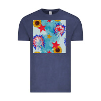 Vintage Denim patriotic fireworks and sunflower Vintage Tee - BundleAndBundleShop