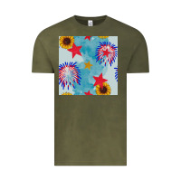 Vintage Olive patriotic fireworks and sunflower Vintage Tee - BundleAndBundleShop