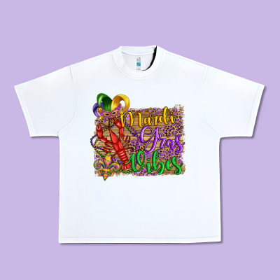 Mardi Gras Vibes Crawfish Mask And Fleur De Lis Urban Heavy Tee Designed By Artiststas