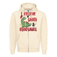 Sandshell i believe in santa & dinosaurs Zipper Hoodie - MaliasSmallBusiness