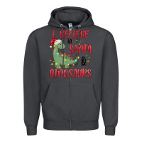 Smoke i believe in santa & dinosaurs Zipper Hoodie - MaliasSmallBusiness