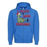 True Royal i believe in santa & dinosaurs Zipper Hoodie - MaliasSmallBusiness