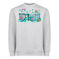 Heather Grey winter Christmas tree cakes coffee Heavyweight Sweatshirt - Jasminsmagicworld