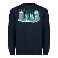 Navy winter Christmas tree cakes coffee Heavyweight Sweatshirt - Jasminsmagicworld