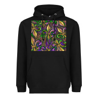 Black mardi gras fleur de lis Heavyweight Hoodie - RanaPortraitStore