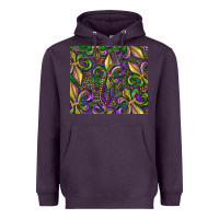 Plum mardi gras fleur de lis Heavyweight Hoodie - RanaPortraitStore