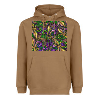 Toasted Coconut mardi gras fleur de lis Heavyweight Hoodie - RanaPortraitStore