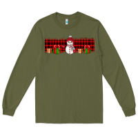 Army Green Christmas snowman Long Sleeve Tee - JahusDesignShop