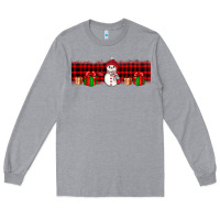 Heather Grey Christmas snowman Long Sleeve Tee - JahusDesignShop