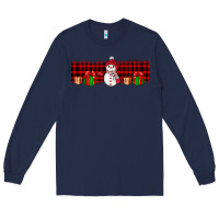 Navy Christmas snowman Long Sleeve Tee - JahusDesignShop