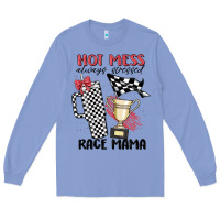 Colony Blue hot mess always stressed race mama Long Sleeve Tee - MaliasSmallBusiness
