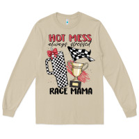 Mushroom hot mess always stressed race mama Long Sleeve Tee - MaliasSmallBusiness