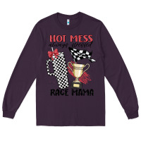 Plum hot mess always stressed race mama Long Sleeve Tee - MaliasSmallBusiness