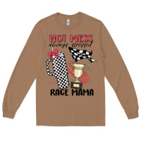 Toasted Coconut hot mess always stressed race mama Long Sleeve Tee - MaliasSmallBusiness