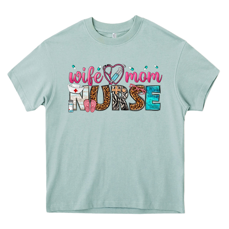 Wife Mom Nurse Heavy Core Tee by texasbilliewilder | Teevron