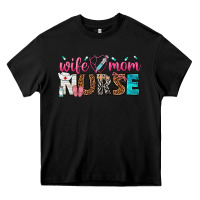 Black wife mom nurse Heavy Core Tee - texasbilliewilder
