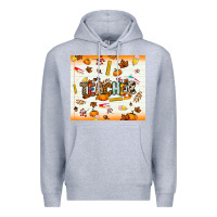 Heather Grey teacher fall Premium Hoodie - NancyCooperArtShop