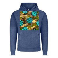 Vintage Denim camouflage leopard gemstone seamless pattern Vintage Hoodie - BundleAndBundleShop
