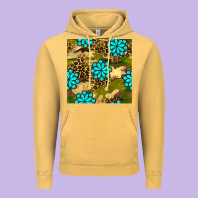 Camouflage Leopard Gemstone Seamless Pattern Vintage Hoodie Designed By Bundleandbundleshop