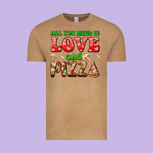 All You Need Is Love And Pizza Vintage Tee Designed By Adodesignshop
