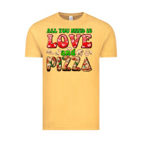 Vintage Mustard all you need is love and pizza Vintage Tee - AdoDesignShop