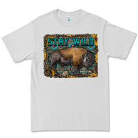 Dove Grey stay wild aztec bison Premium Tee - RanaPortraitStore