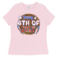 Bubblegum Pink happy 4th of july billie wilder Ladies Tee - texasbilliewilder