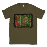 Army Green christmas plaid leopard mistletoe background Classic Tee - BarkalooDesign