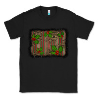 Black christmas plaid leopard mistletoe background Classic Tee - BarkalooDesign