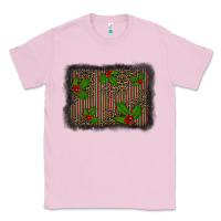 Bubblegum Pink christmas plaid leopard mistletoe background Classic Tee - BarkalooDesign