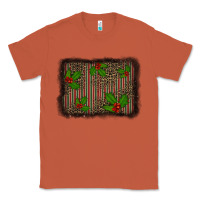Copper christmas plaid leopard mistletoe background Classic Tee - BarkalooDesign