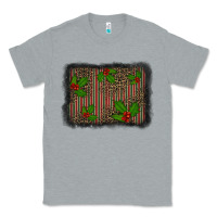 Heather Grey christmas plaid leopard mistletoe background Classic Tee - BarkalooDesign