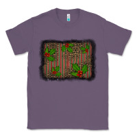 Lavender christmas plaid leopard mistletoe background Classic Tee - BarkalooDesign