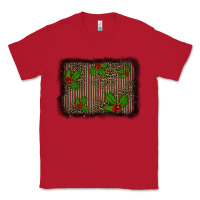 Red christmas plaid leopard mistletoe background Classic Tee - BarkalooDesign