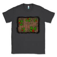 Smoke christmas plaid leopard mistletoe background Classic Tee - BarkalooDesign