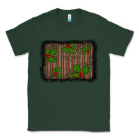 Sports Green christmas plaid leopard mistletoe background Classic Tee - BarkalooDesign