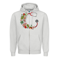 Dove Grey custom name christmas stethoscope Zipper Hoodie - MaliasSmallBusiness