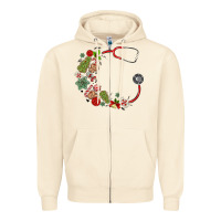 Sandshell custom name christmas stethoscope Zipper Hoodie - MaliasSmallBusiness