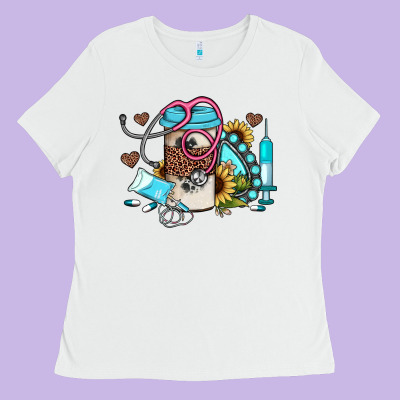 Western Sunflower Gemstone Nurse Ladies Tee Designed By Jahusdesignshop