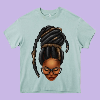 Afro Woman Faux Jumbo Locs Heavy Core Tee Designed By Texasbilliewilder