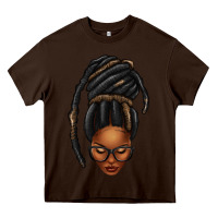 Chocolate Brown afro woman faux jumbo locs Heavy Core Tee - texasbilliewilder