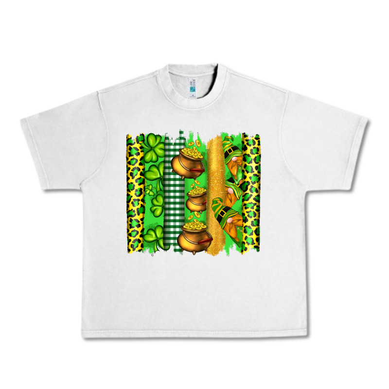 St Patricks Gnomes And Cloves With Leopard  Brushstrokes Urban Heavy Tee by Artiststas | Teevron
