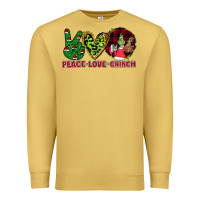 Antique Gold Peace Love Grinch Premium Sweatshirt - Bettercallsaul