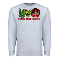 Heather Grey Peace Love Grinch Premium Sweatshirt - Bettercallsaul