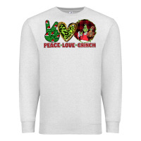 Oatmeal Heather Peace Love Grinch Premium Sweatshirt - Bettercallsaul