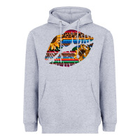 Heather Grey Aztec Sunflower Lips Heavyweight Hoodie - Bettercallsaul
