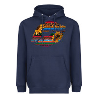 Navy Aztec Sunflower Lips Heavyweight Hoodie - Bettercallsaul