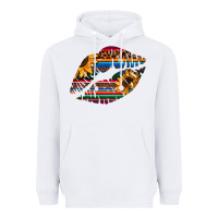 White Aztec Sunflower Lips Heavyweight Hoodie - Bettercallsaul
