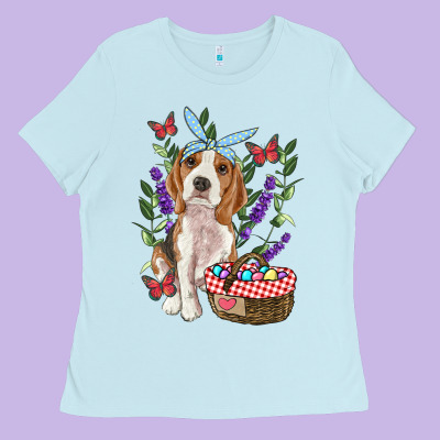 Easter Beagle Ladies Tee Designed By Ranaportraitstore